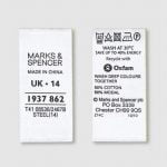 White Printed Cotton Fabric Labels For Garment Industry