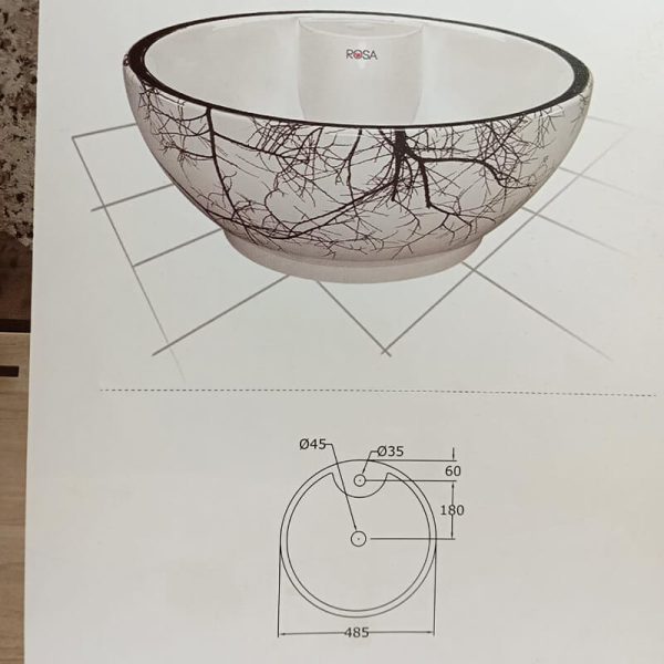 Super Moon Decor R02 Tabil Top Basin (ROSA) - Image 3