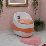 White & Yellow Color Single piece Commode - Image 2